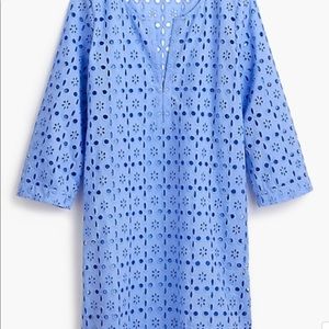 J Crew LaserCut Eyelet Tunic Top Brilliant Peri XS